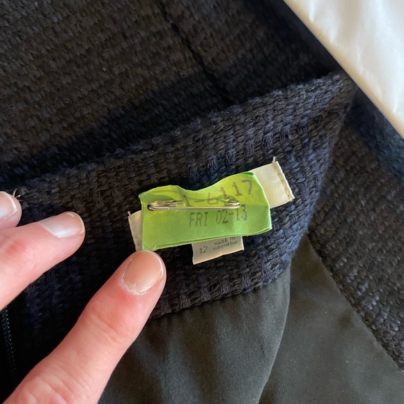 Loft Black and Blue Tweed Mini Skirt - Picture 4 of 5